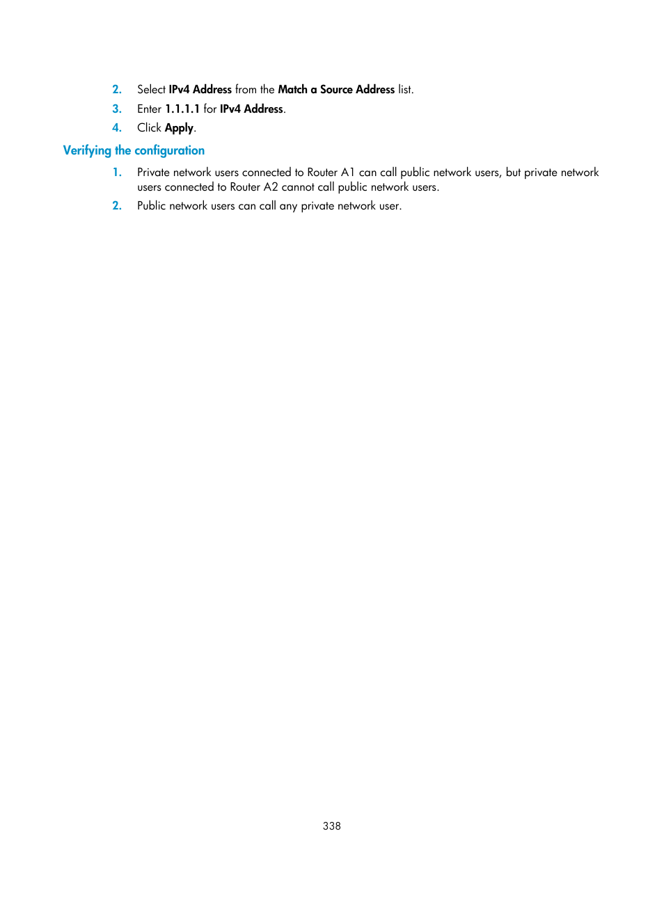 Verifying the configuration | H3C Technologies H3C MSR 50 User Manual | Page 723 / 877