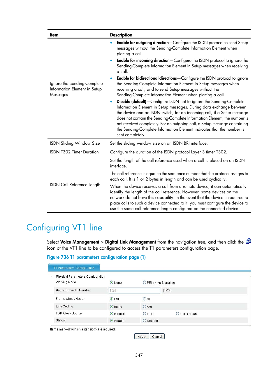 Configuring vt1 line | H3C Technologies H3C MSR 50 User Manual | Page 732 / 877