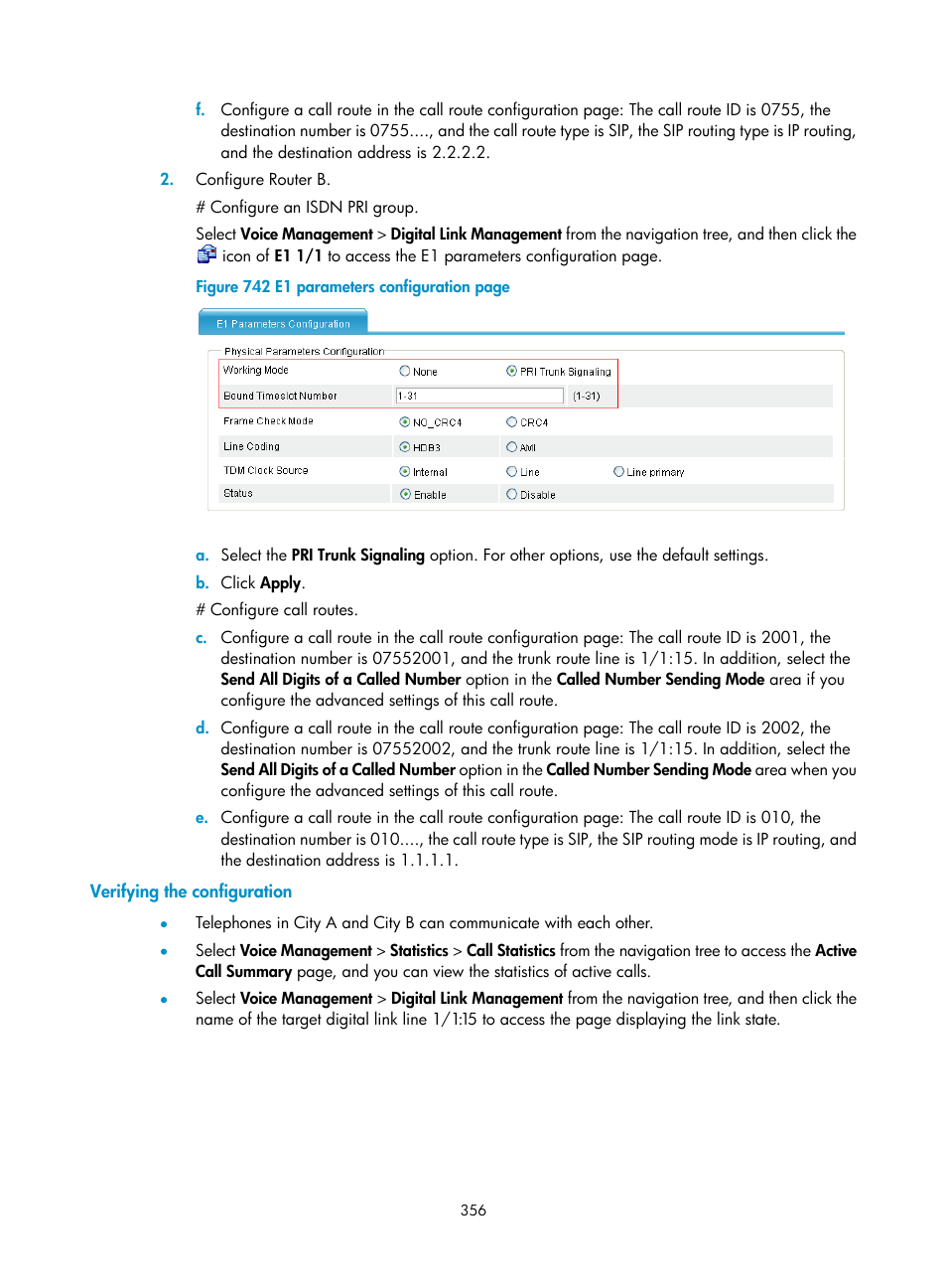 Verifying the configuration | H3C Technologies H3C MSR 50 User Manual | Page 741 / 877