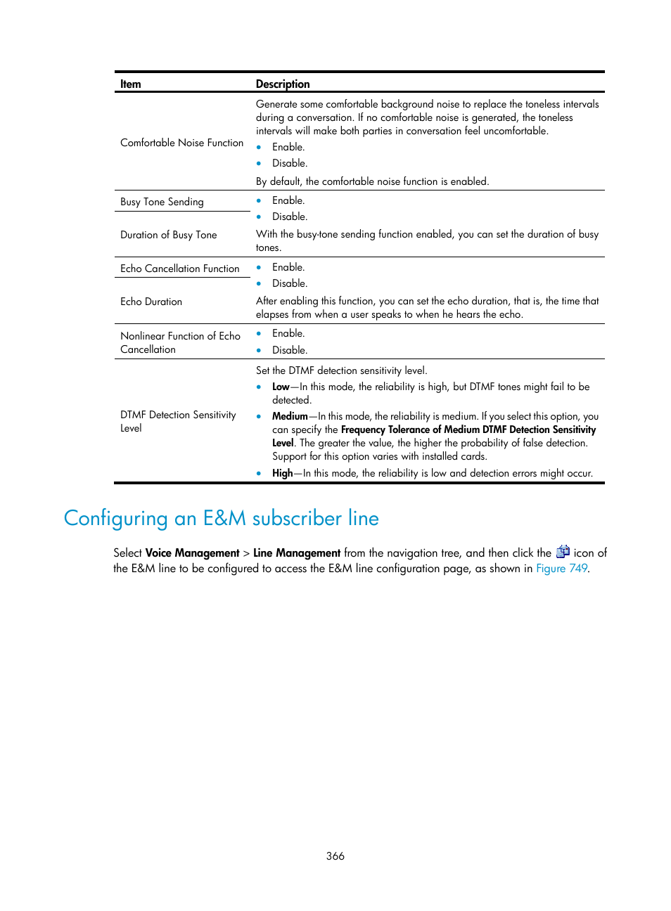 Configuring an e&m subscriber line | H3C Technologies H3C MSR 50 User Manual | Page 751 / 877