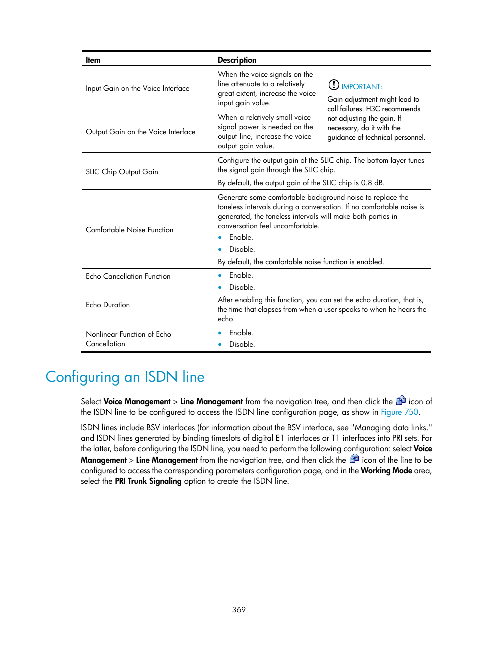 Configuring an isdn line | H3C Technologies H3C MSR 50 User Manual | Page 754 / 877