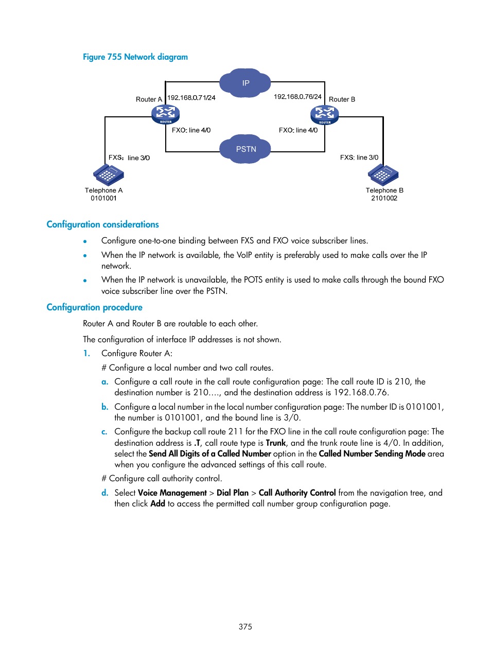 Configuration considerations, Configuration procedure | H3C Technologies H3C MSR 50 User Manual | Page 760 / 877