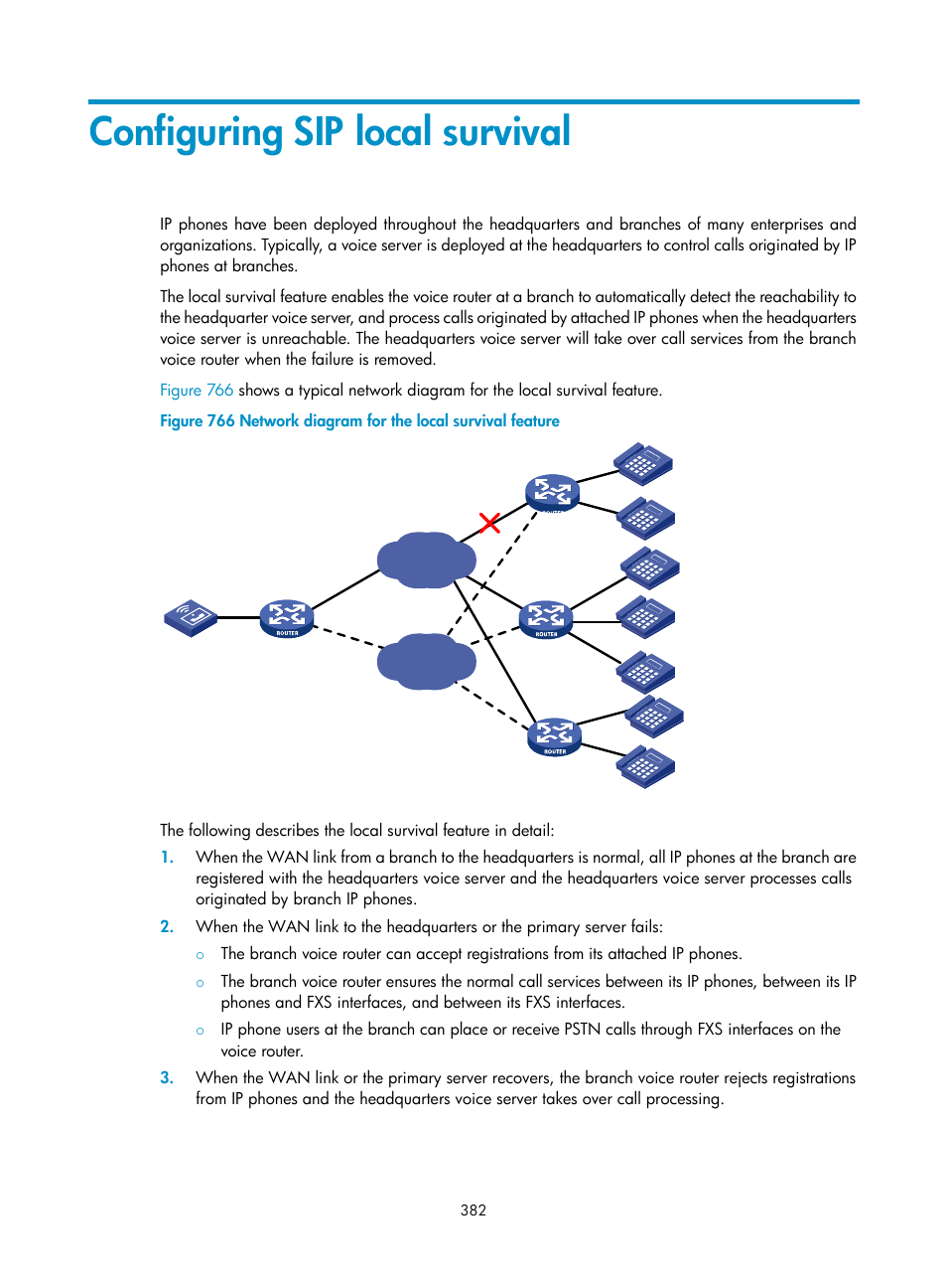 Configuring sip local survival | H3C Technologies H3C MSR 50 User Manual | Page 767 / 877