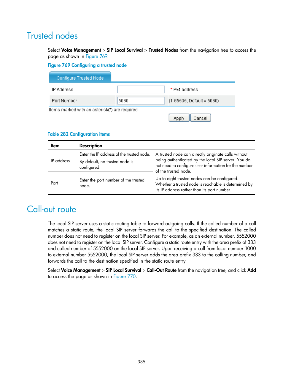 Trusted nodes, Call-out route | H3C Technologies H3C MSR 50 User Manual | Page 770 / 877