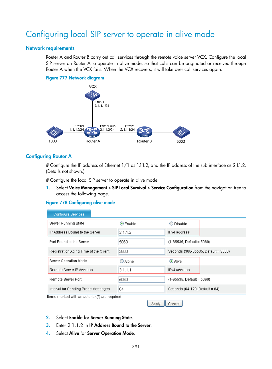 Network requirements, Configuring router a | H3C Technologies H3C MSR 50 User Manual | Page 776 / 877