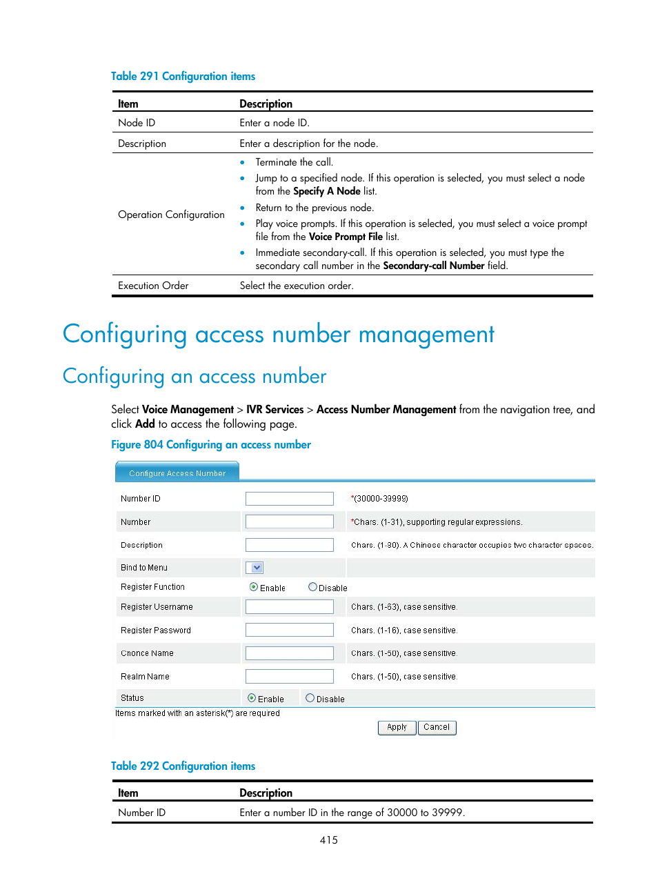 Configuring access number management, Configuring an access number | H3C Technologies H3C MSR 50 User Manual | Page 800 / 877