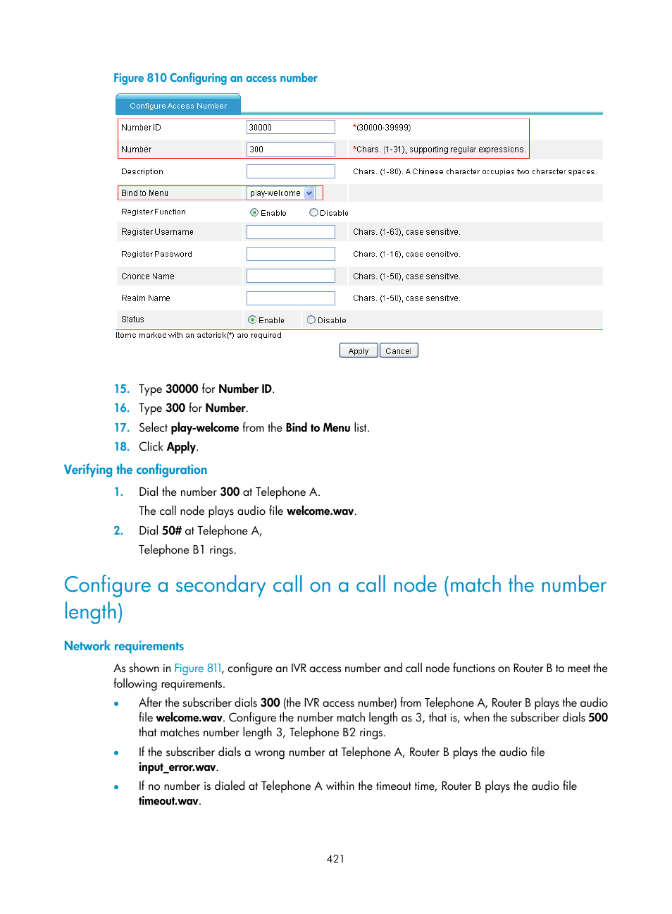 Verifying the configuration, Network requirements | H3C Technologies H3C MSR 50 User Manual | Page 806 / 877