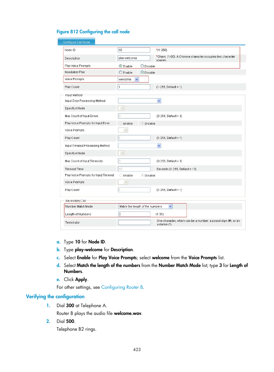 Verifying the configuration | H3C Technologies H3C MSR 50 User Manual | Page 808 / 877