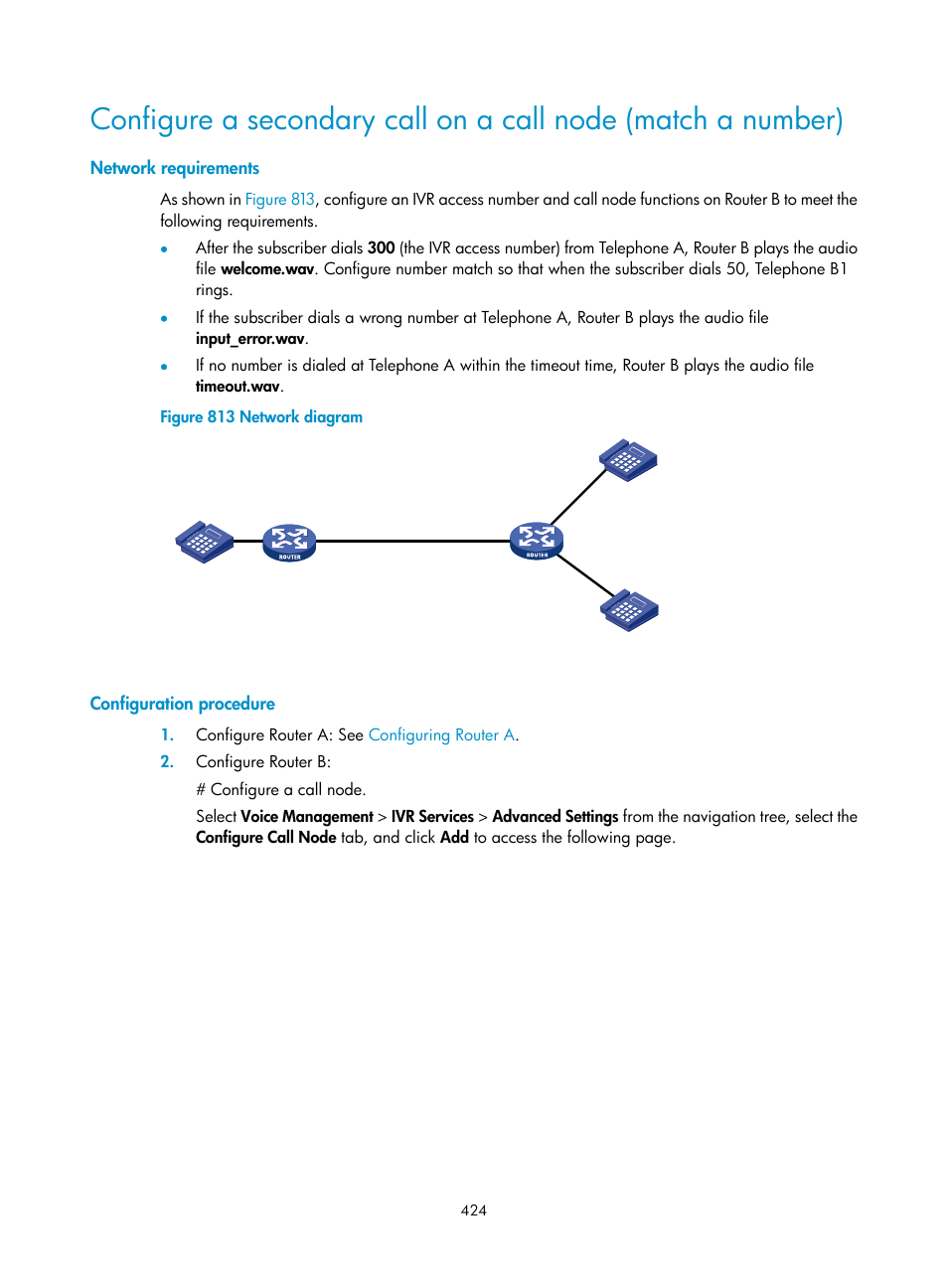 Network requirements, Configuration procedure | H3C Technologies H3C MSR 50 User Manual | Page 809 / 877