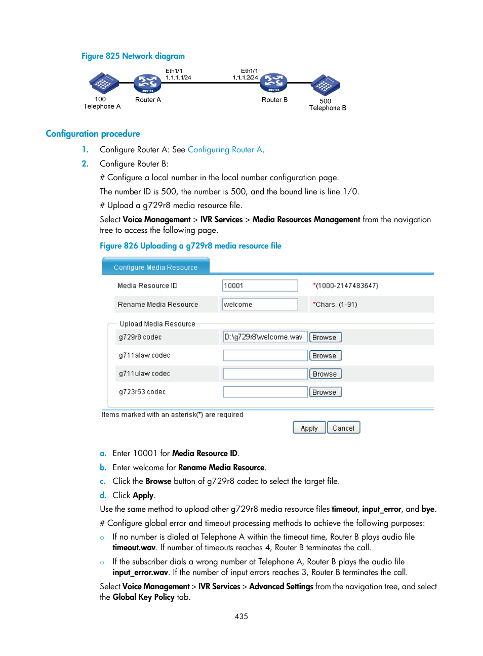 Configuration procedure, Figure 825 | H3C Technologies H3C MSR 50 User Manual | Page 820 / 877