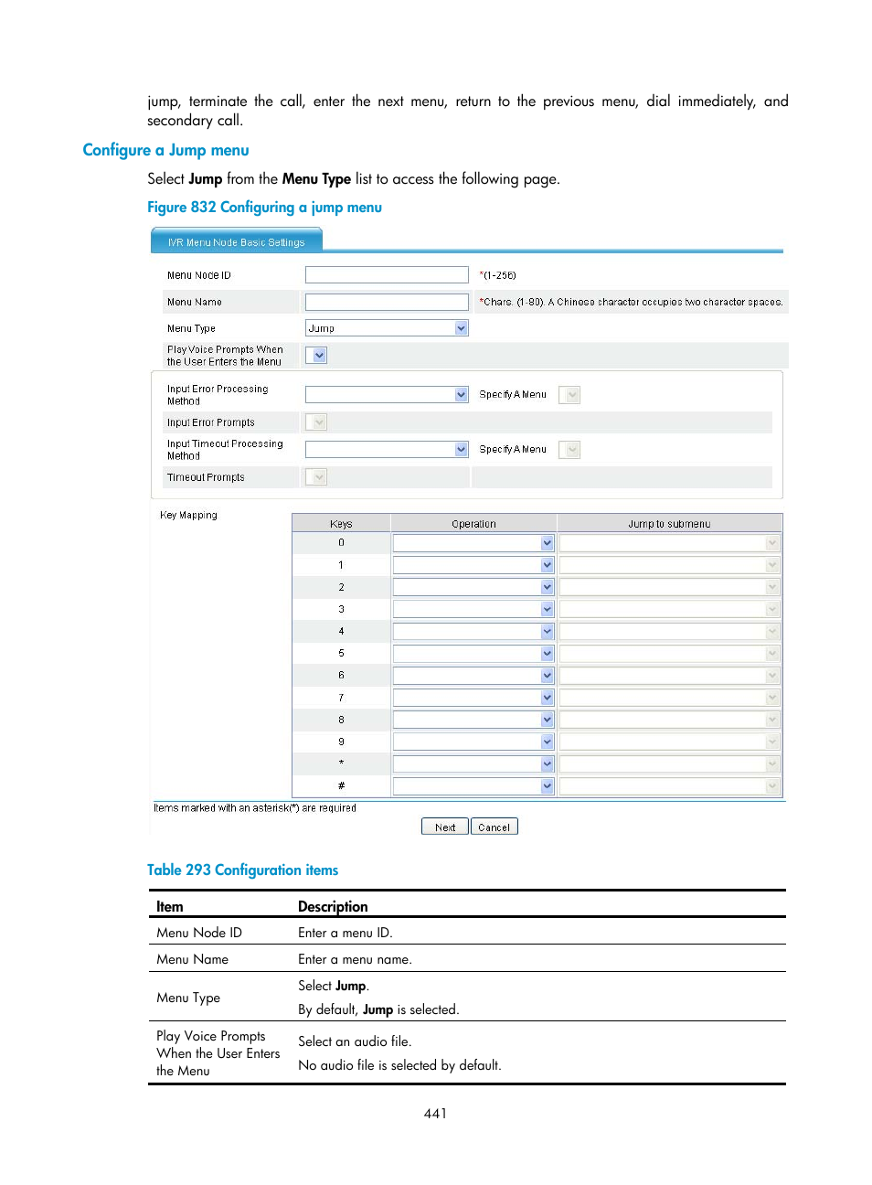 Configure a jump menu | H3C Technologies H3C MSR 50 User Manual | Page 826 / 877