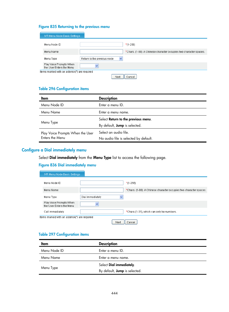 Configure a dial immediately menu | H3C Technologies H3C MSR 50 User Manual | Page 829 / 877