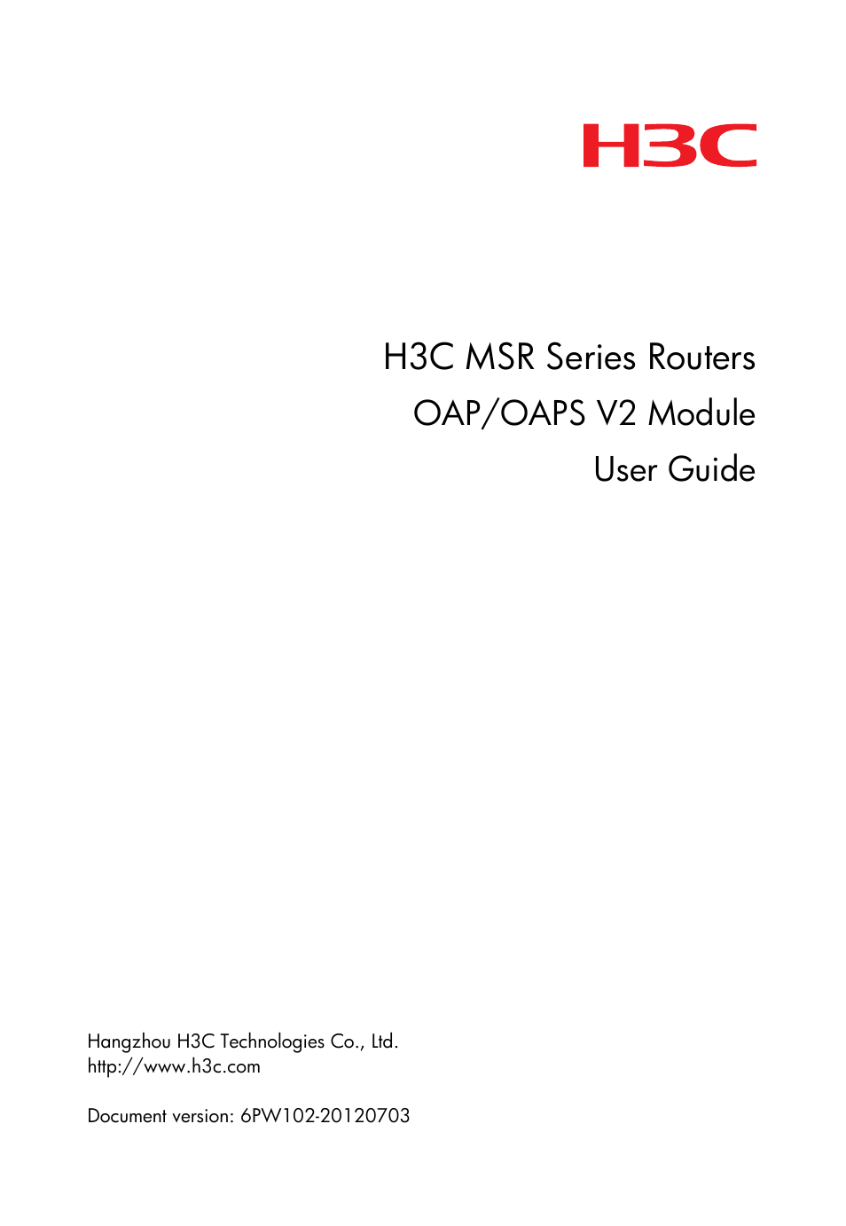 H3C Technologies H3C MSR 50 User Manual | 16 pages