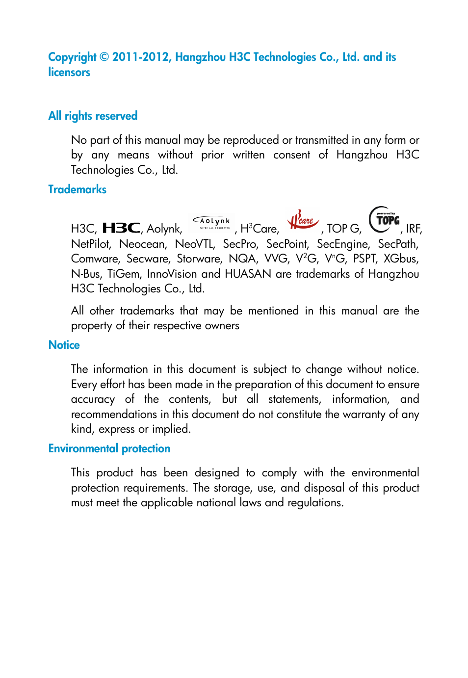 H3C Technologies H3C MSR 50 User Manual | Page 2 / 16