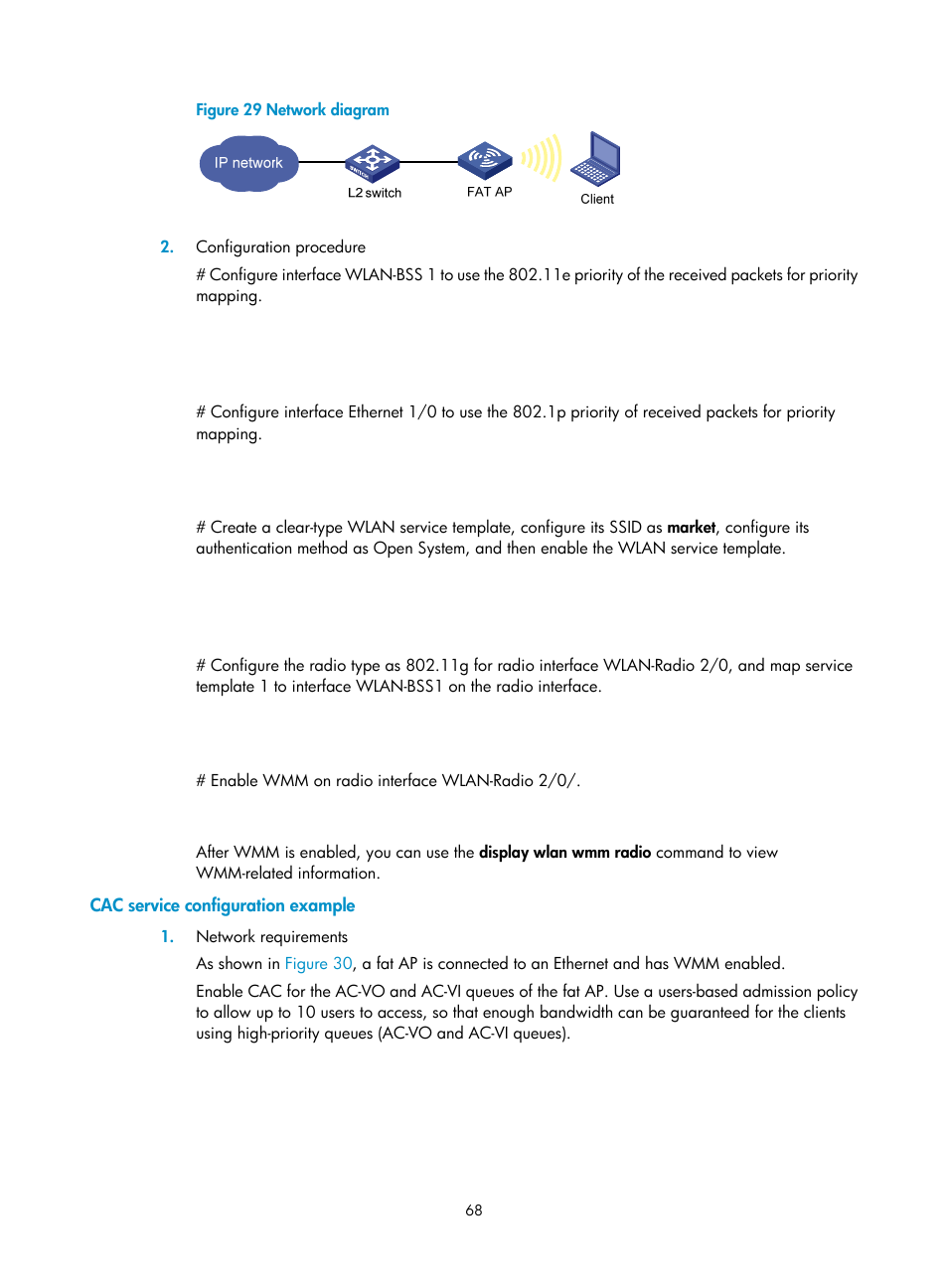 Cac service configuration example | H3C Technologies H3C MSR 50 User Manual | Page 77 / 83