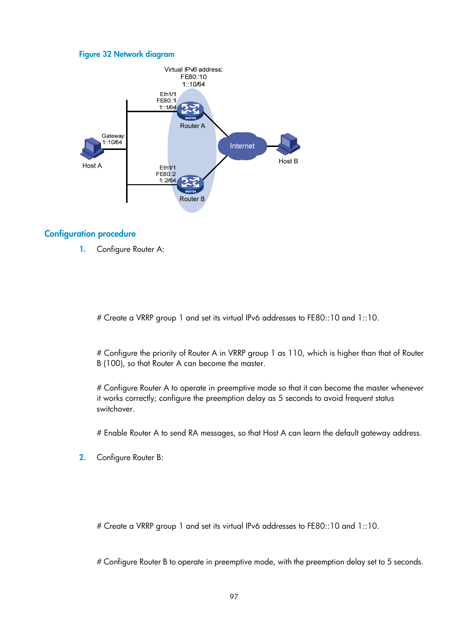 Configuration procedure | H3C Technologies H3C MSR 50 User Manual | Page 105 / 124