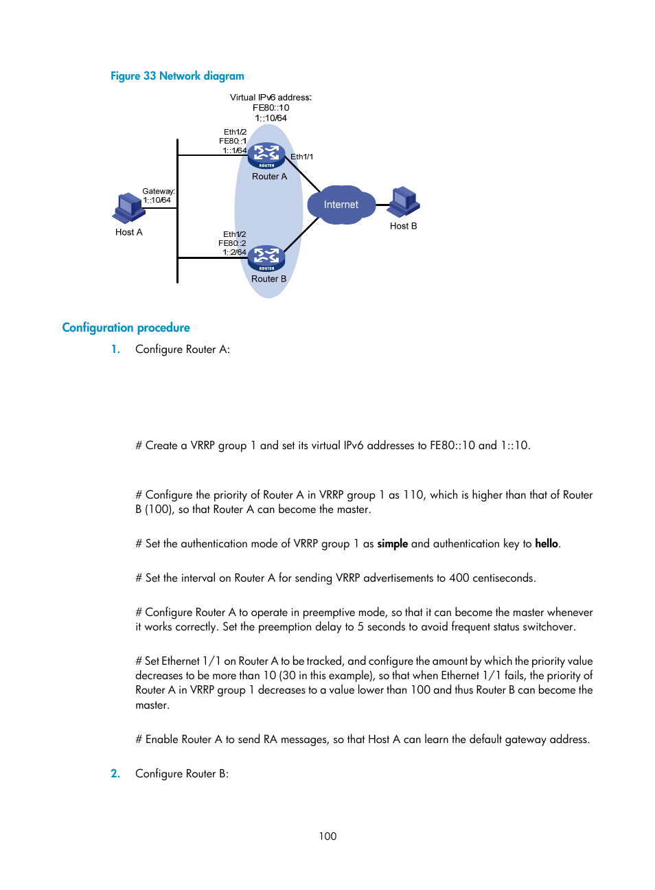 Configuration procedure | H3C Technologies H3C MSR 50 User Manual | Page 108 / 124