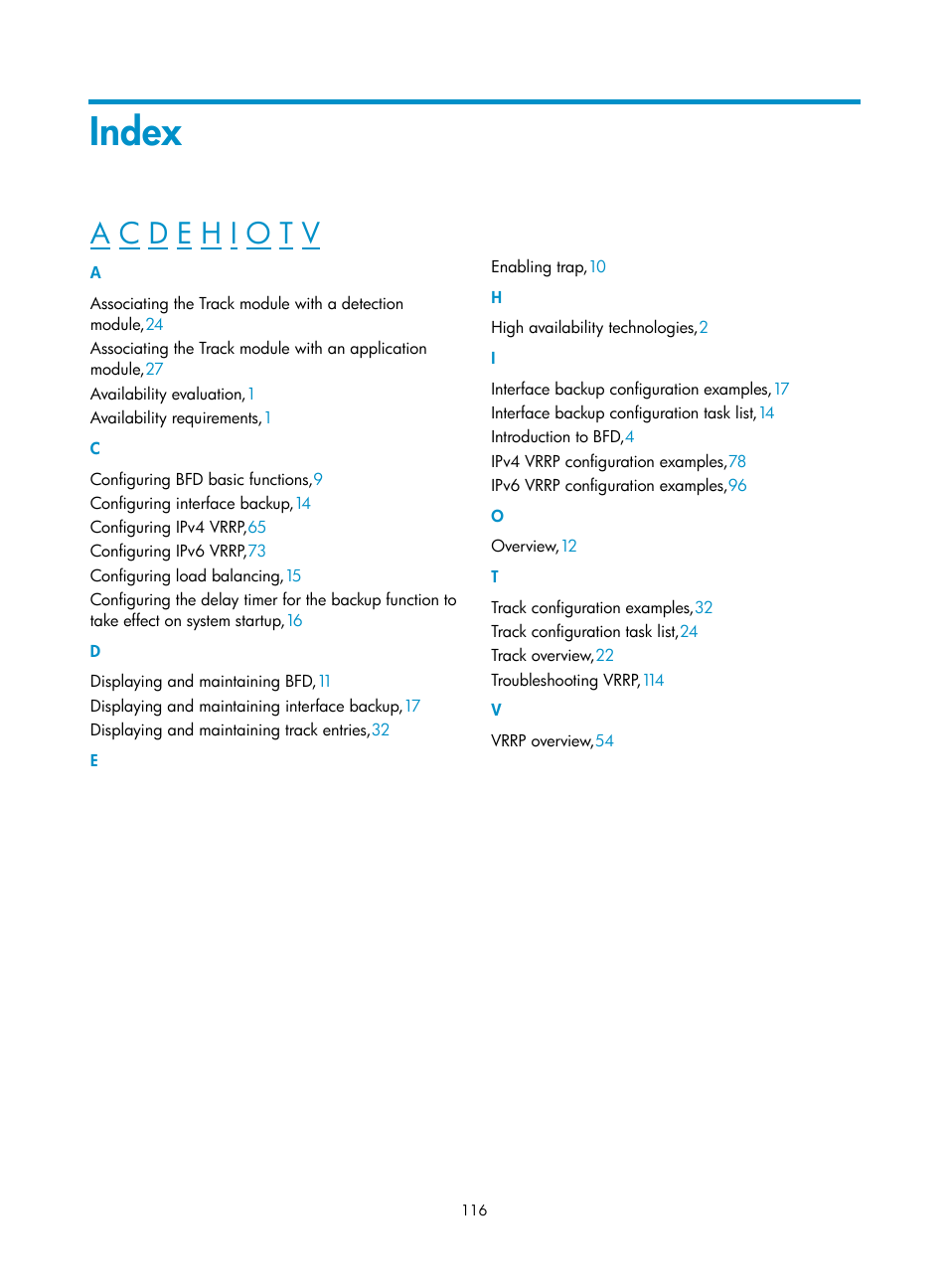 Index | H3C Technologies H3C MSR 50 User Manual | Page 124 / 124