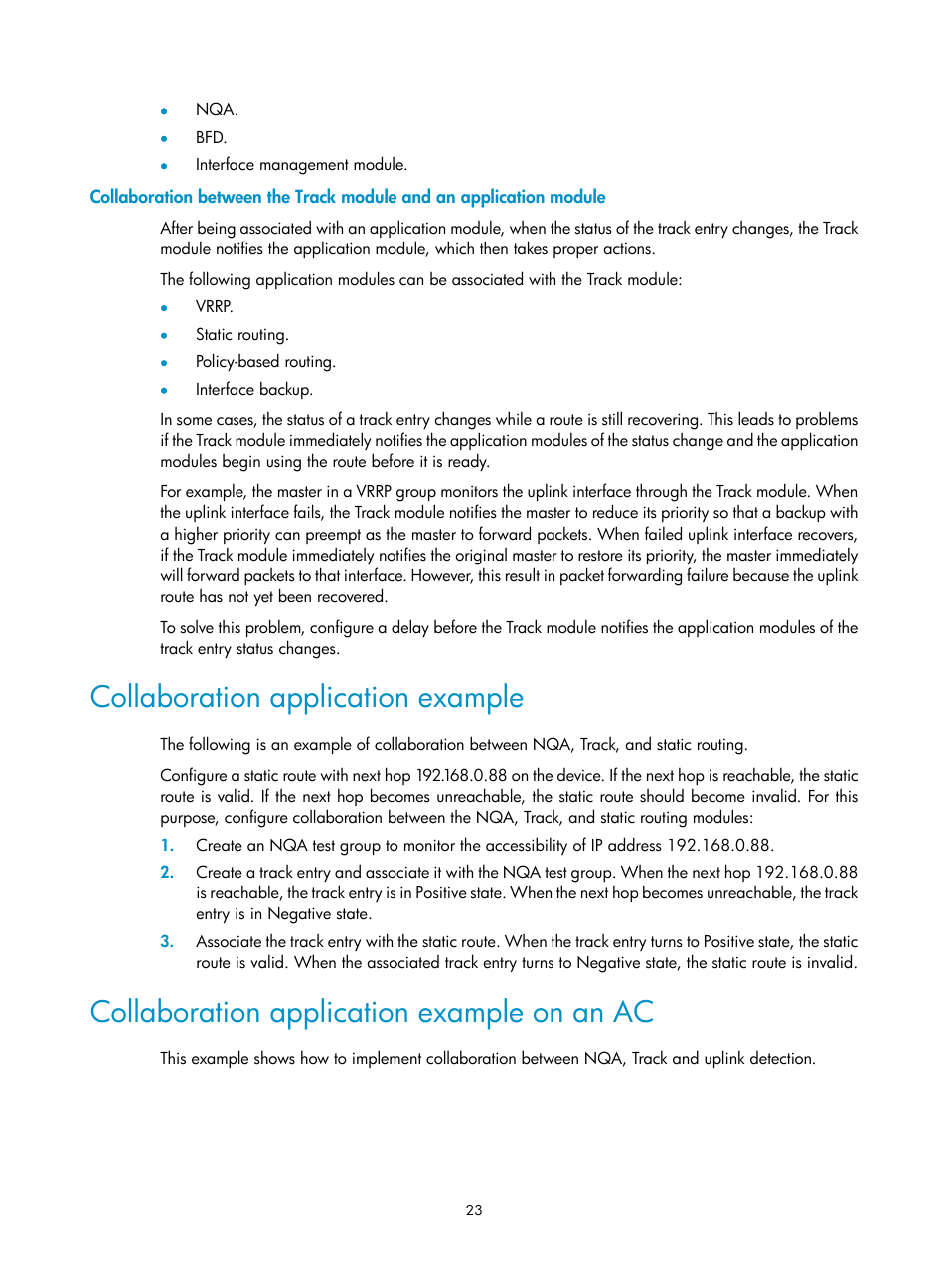 Collaboration application example, Collaboration application example on an ac | H3C Technologies H3C MSR 50 User Manual | Page 31 / 124