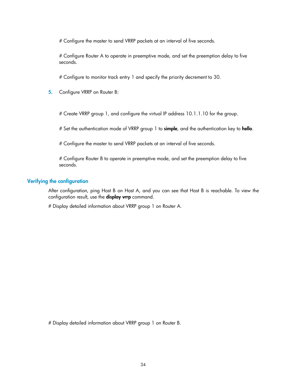 Verifying the configuration | H3C Technologies H3C MSR 50 User Manual | Page 42 / 124