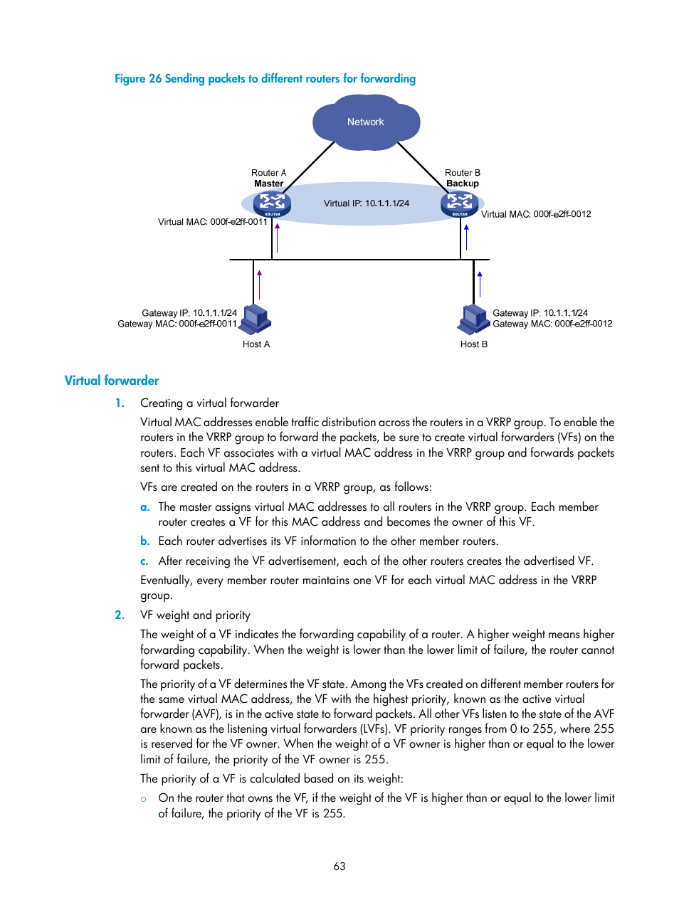 Virtual forwarder | H3C Technologies H3C MSR 50 User Manual | Page 71 / 124