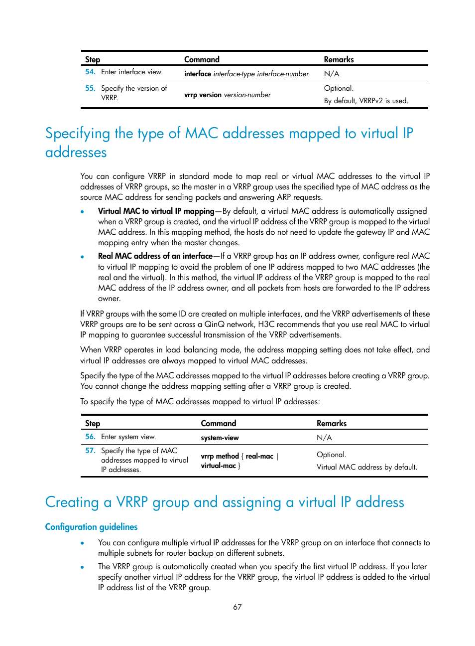 Configuration guidelines | H3C Technologies H3C MSR 50 User Manual | Page 75 / 124