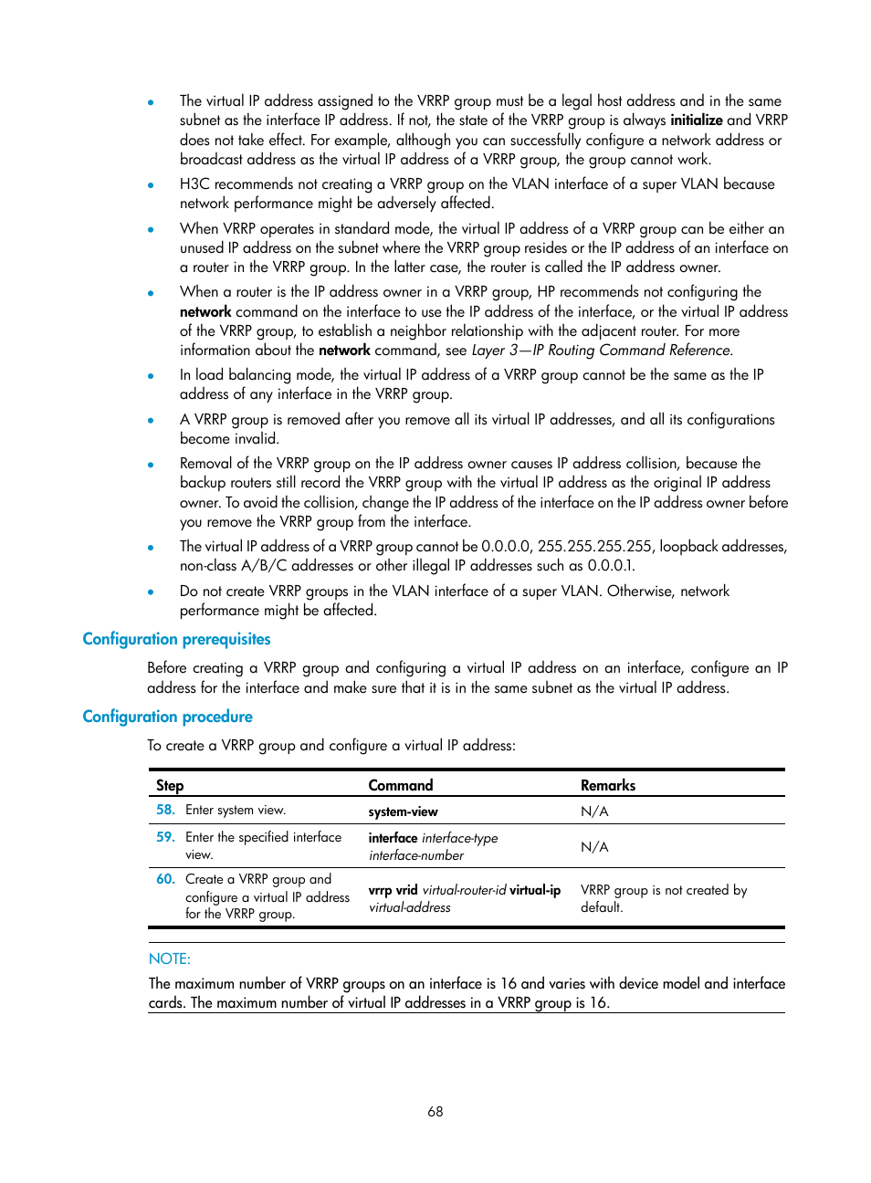 Configuration prerequisites, Configuration procedure | H3C Technologies H3C MSR 50 User Manual | Page 76 / 124