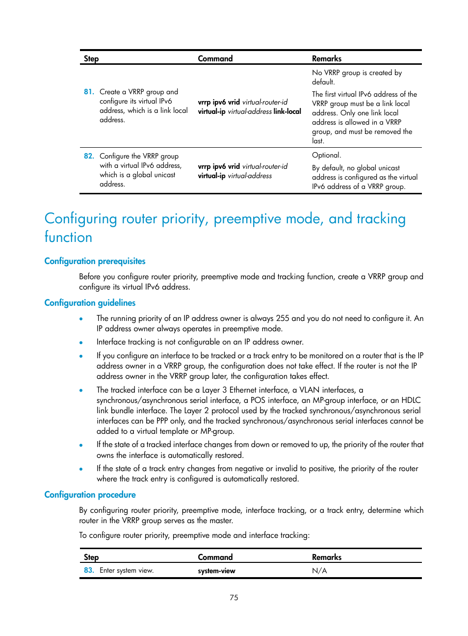 Configuration prerequisites, Configuration guidelines, Configuration procedure | H3C Technologies H3C MSR 50 User Manual | Page 83 / 124