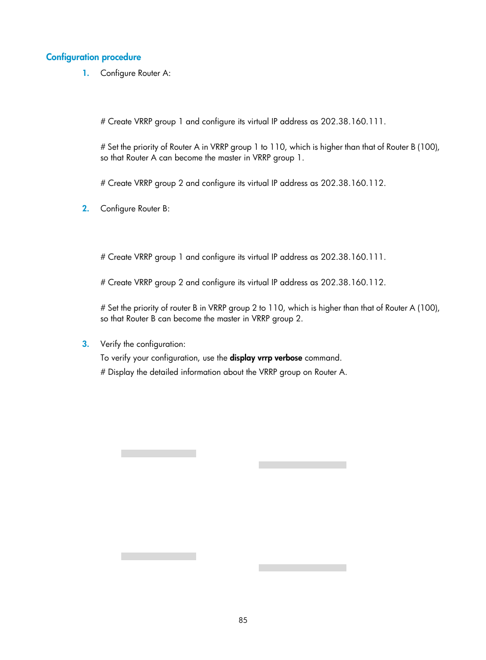 Configuration procedure | H3C Technologies H3C MSR 50 User Manual | Page 93 / 124