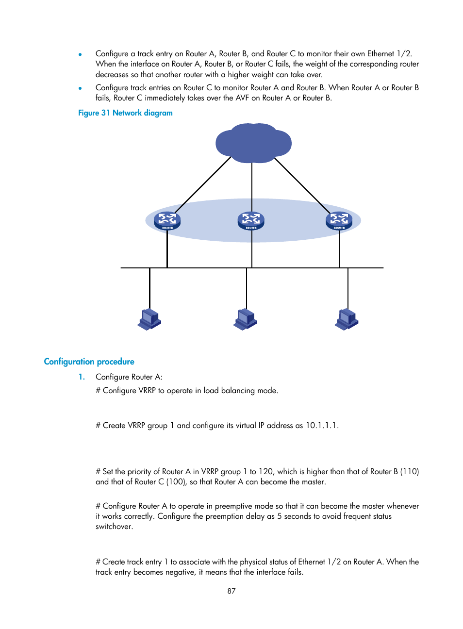 Configuration procedure | H3C Technologies H3C MSR 50 User Manual | Page 95 / 124