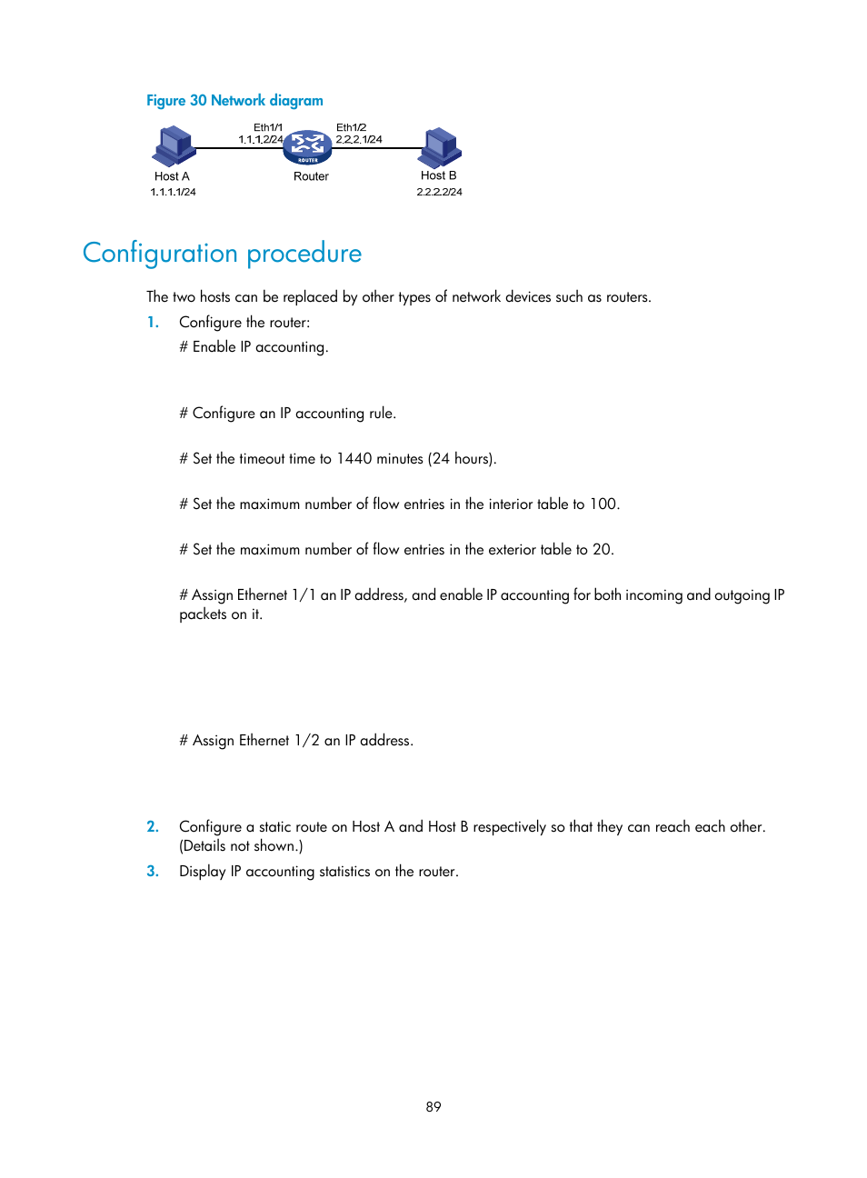 Configuration procedure | H3C Technologies H3C MSR 50 User Manual | Page 102 / 239