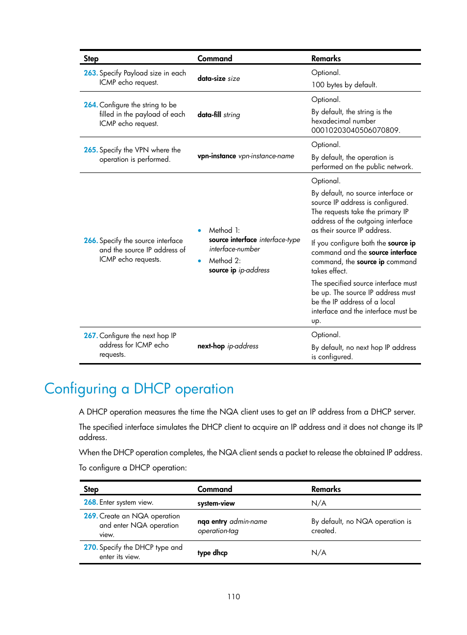 Configuring a dhcp operation | H3C Technologies H3C MSR 50 User Manual | Page 123 / 239