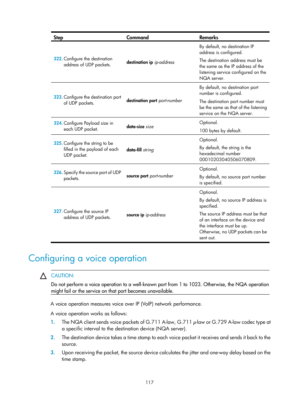 Configuring a voice operation | H3C Technologies H3C MSR 50 User Manual | Page 130 / 239