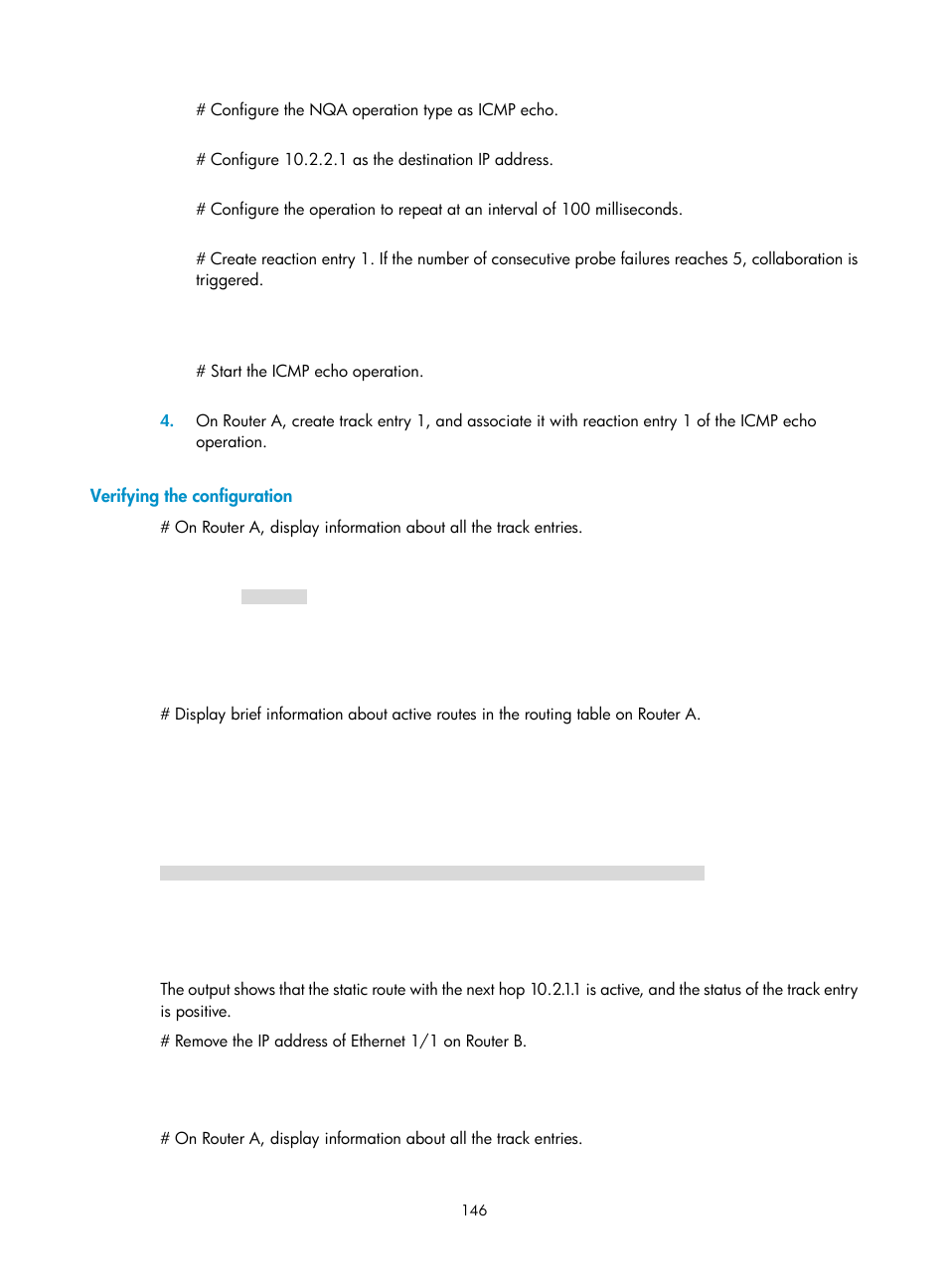 Verifying the configuration | H3C Technologies H3C MSR 50 User Manual | Page 159 / 239