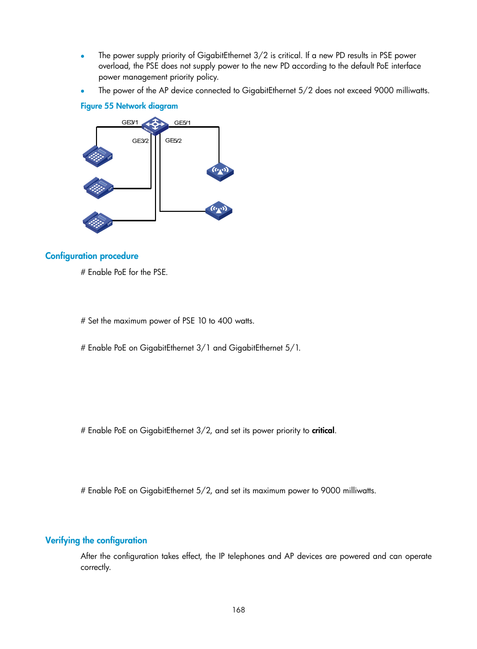 Configuration procedure, Verifying the configuration | H3C Technologies H3C MSR 50 User Manual | Page 181 / 239