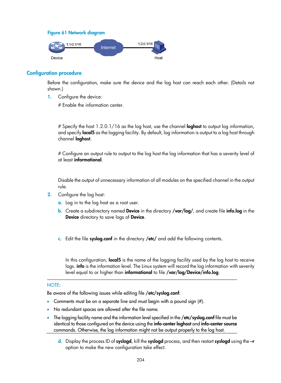 Configuration procedure | H3C Technologies H3C MSR 50 User Manual | Page 217 / 239