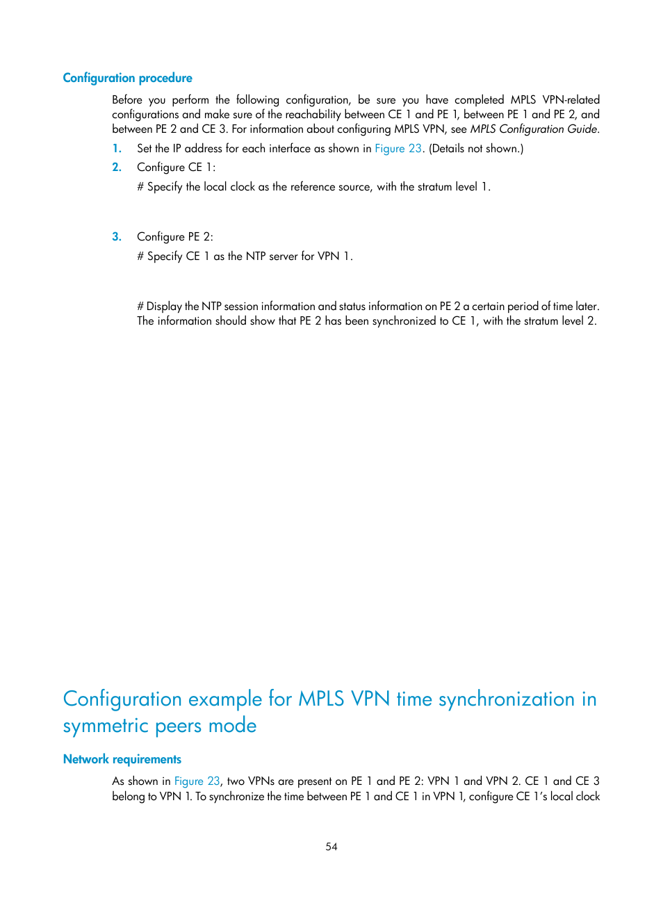 Configuration procedure, Network requirements | H3C Technologies H3C MSR 50 User Manual | Page 67 / 239