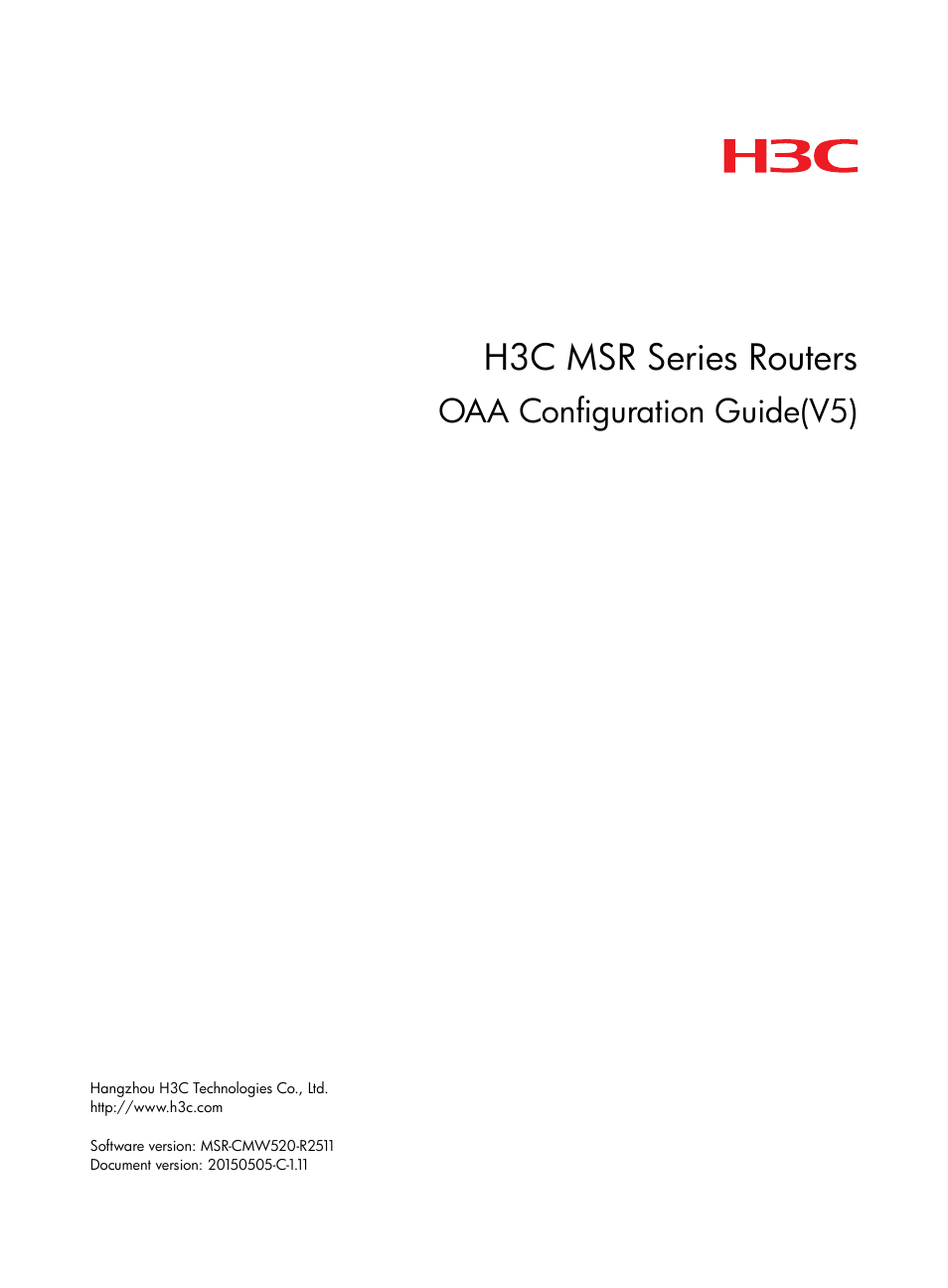 H3C Technologies H3C MSR 50 User Manual | 26 pages