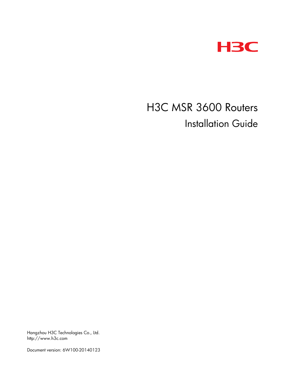 H3C Technologies H3C MSR 3600 User Manual | 95 pages