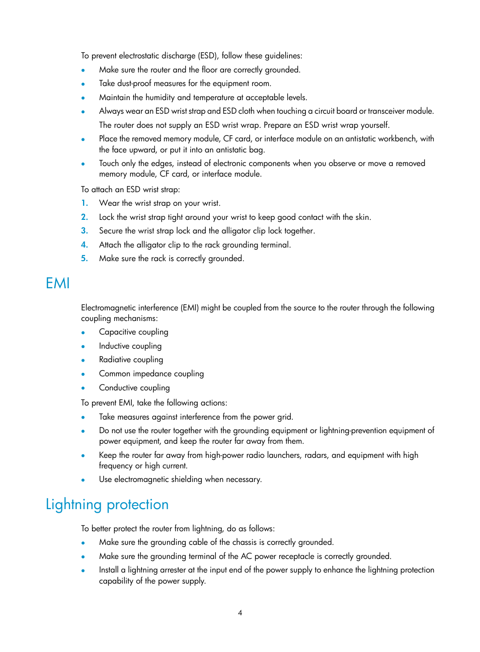 Lightning protection | H3C Technologies H3C MSR 3600 User Manual | Page 12 / 95