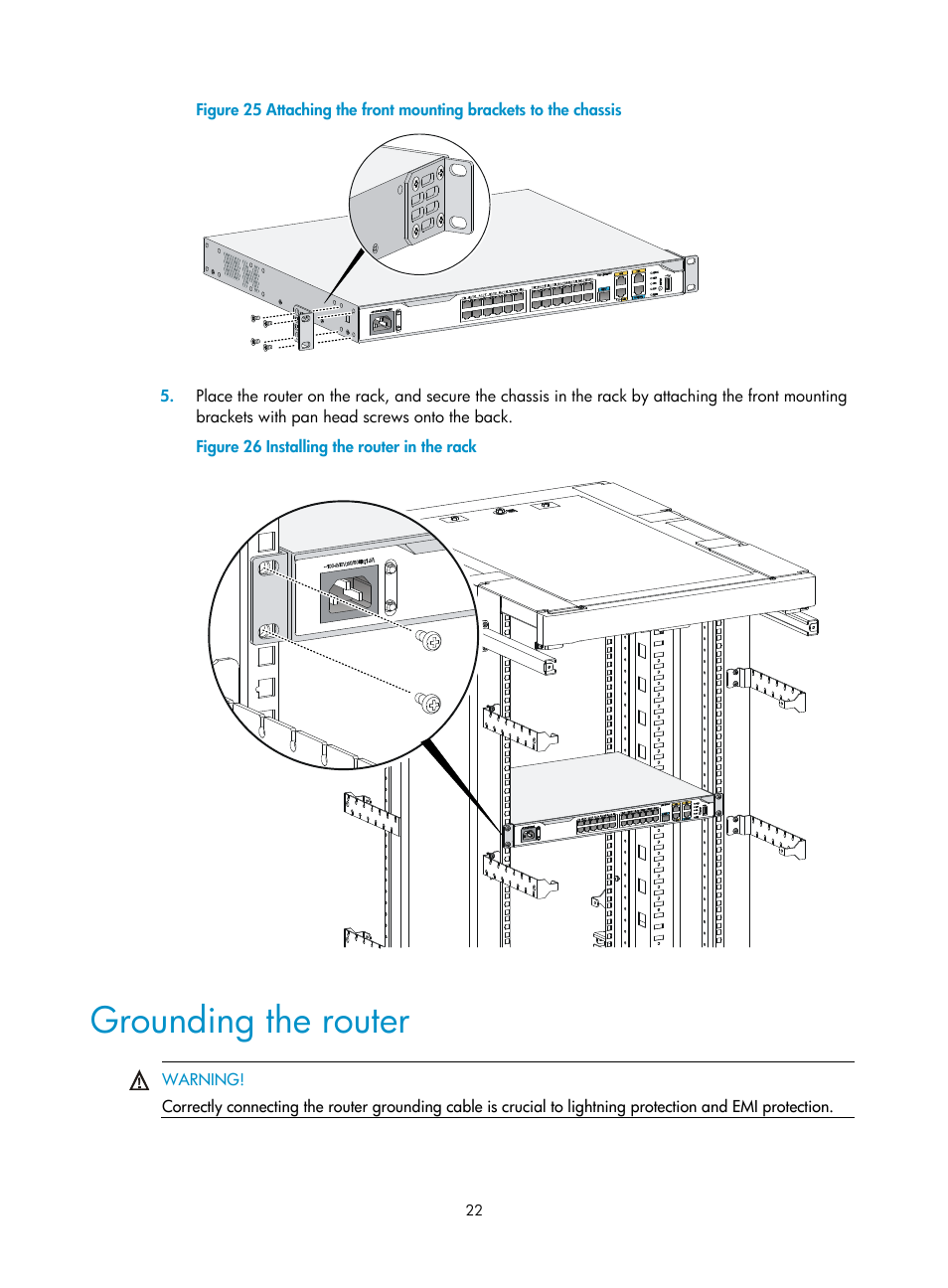 Grounding the router | H3C Technologies H3C MSR 3600 User Manual | Page 30 / 95