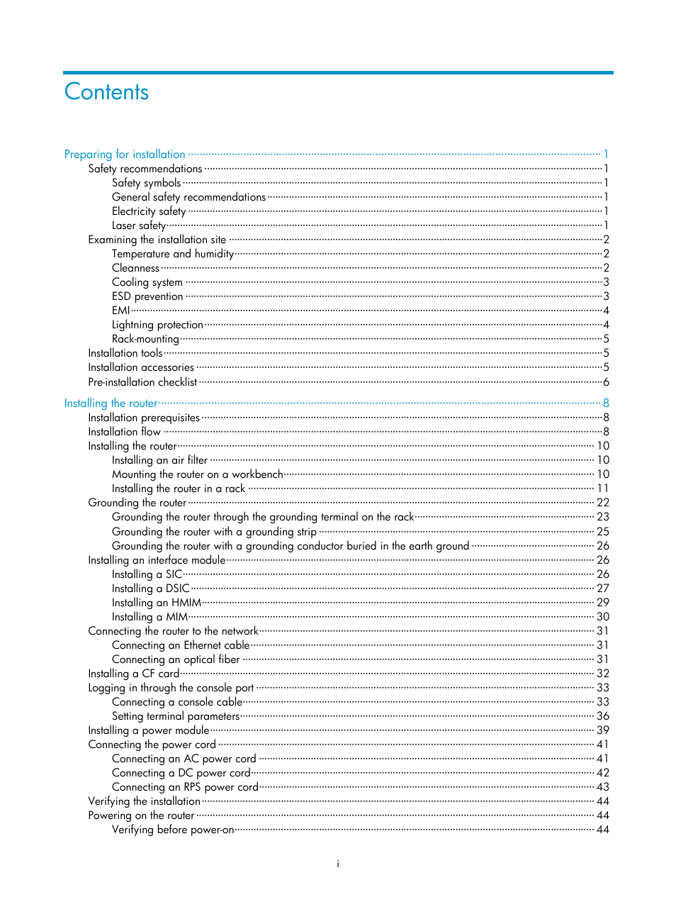 H3C Technologies H3C MSR 3600 User Manual | Page 6 / 95