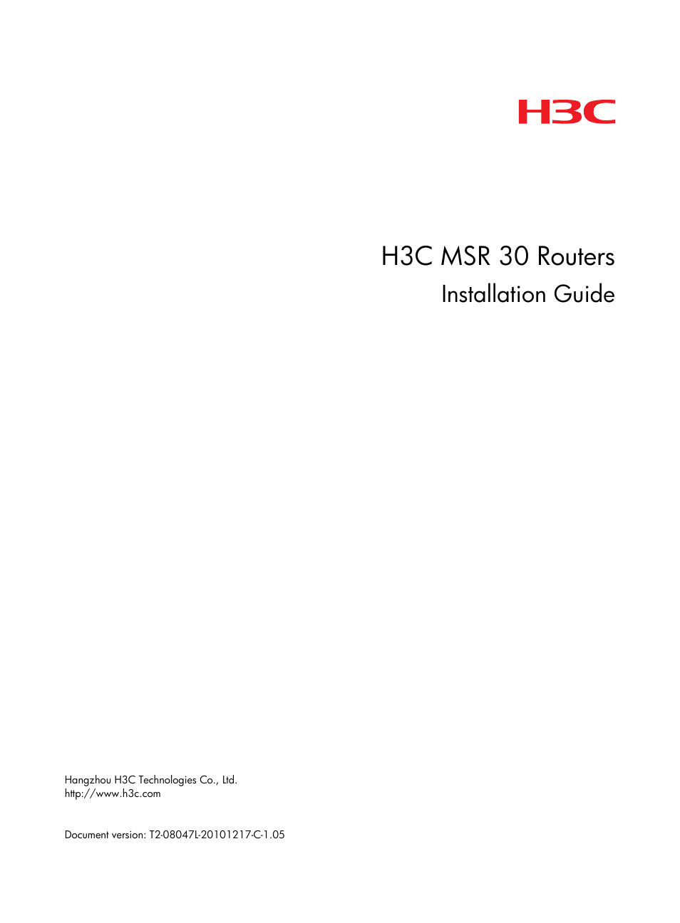 H3C Technologies H3C MSR 30 User Manual | 99 pages