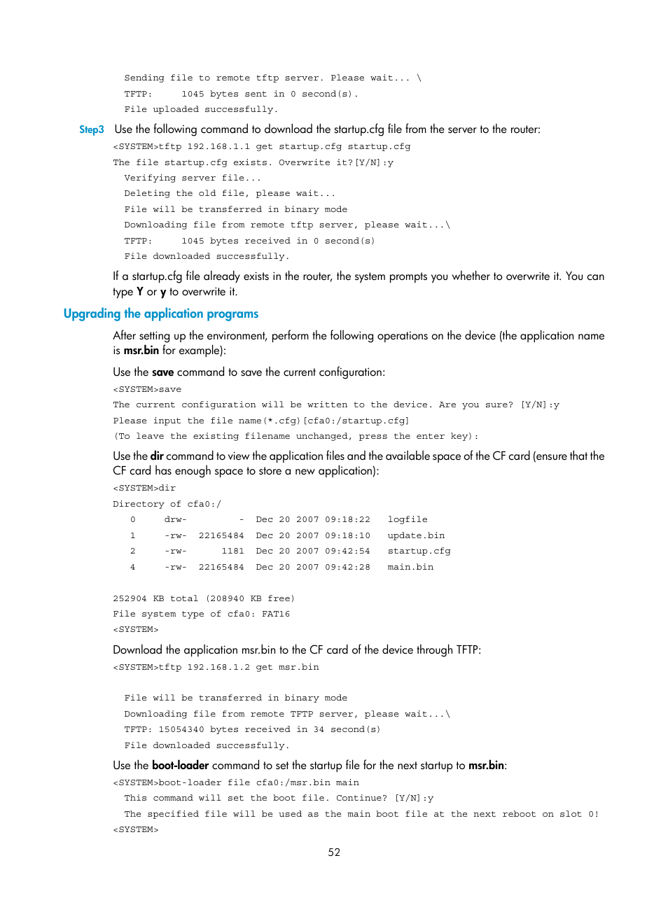 Upgrading the application programs | H3C Technologies H3C MSR 30 User Manual | Page 60 / 99