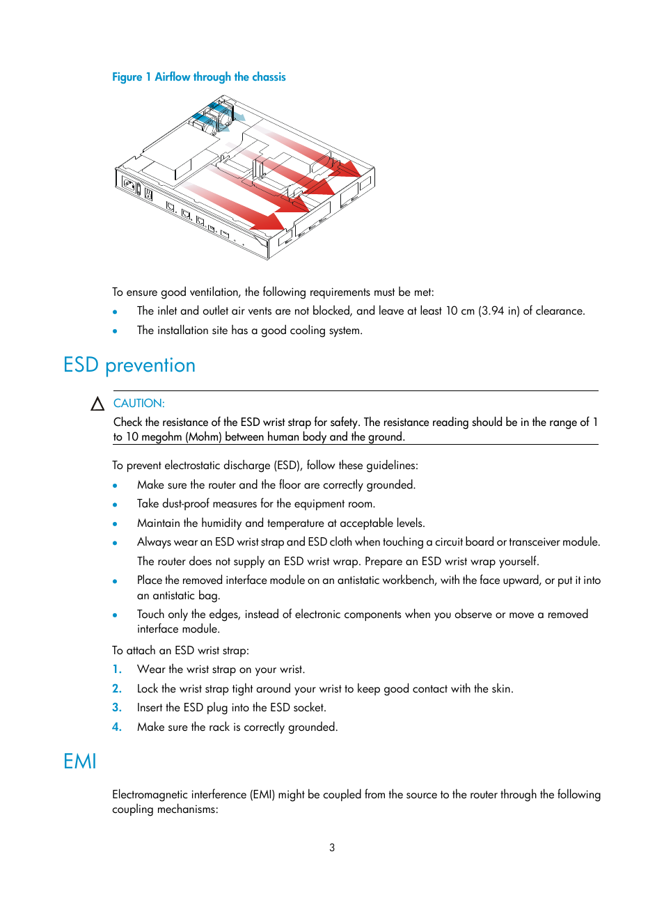 Esd prevention | H3C Technologies H3C MSR 2600 User Manual | Page 10 / 65