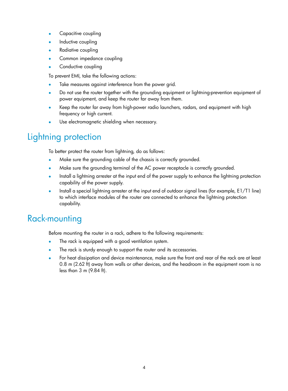 Lightning protection, Rack-mounting | H3C Technologies H3C MSR 2600 User Manual | Page 11 / 65