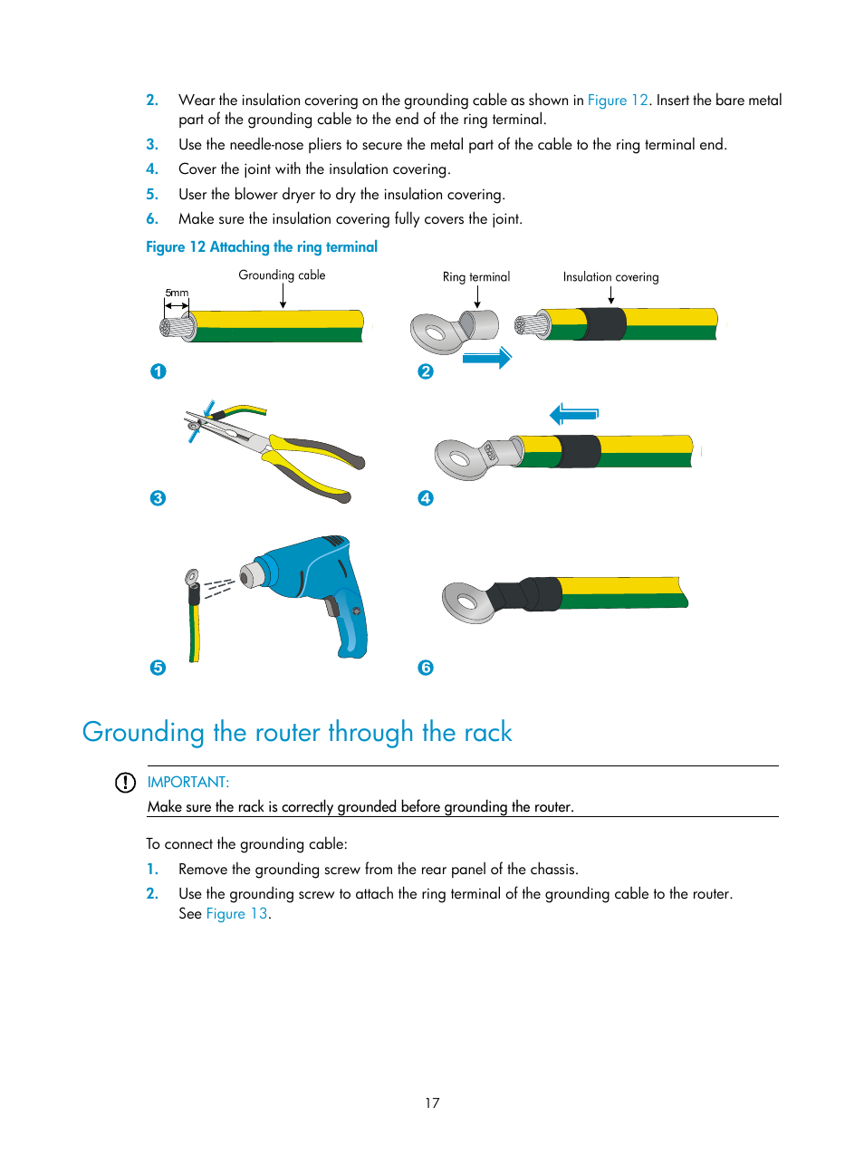 Grounding the router through the rack | H3C Technologies H3C MSR 2600 User Manual | Page 24 / 65