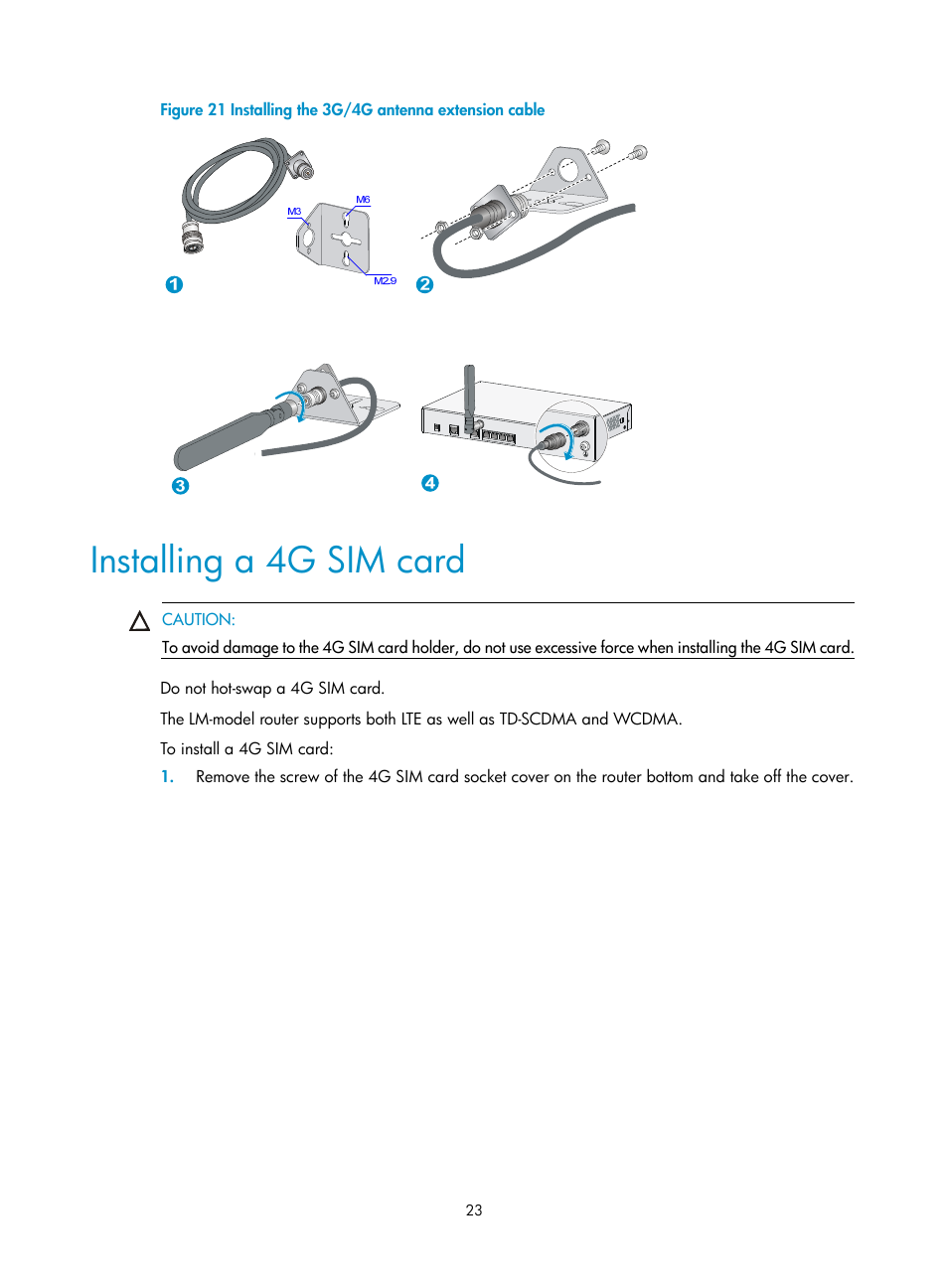 Installing a 4g sim card | H3C Technologies H3C MSR 2600 User Manual | Page 30 / 65