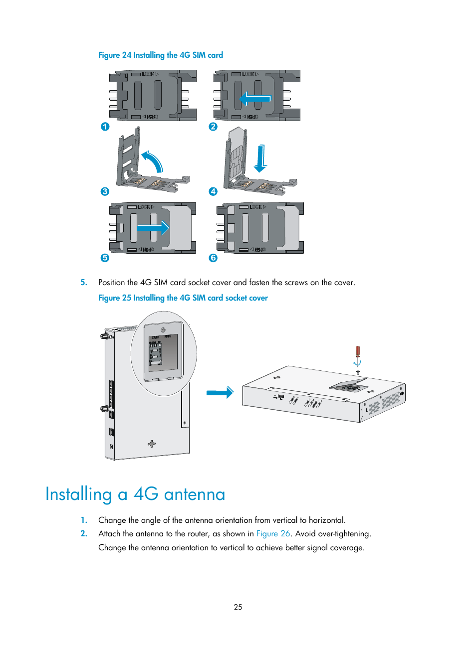 Installing a 4g antenna | H3C Technologies H3C MSR 2600 User Manual | Page 32 / 65