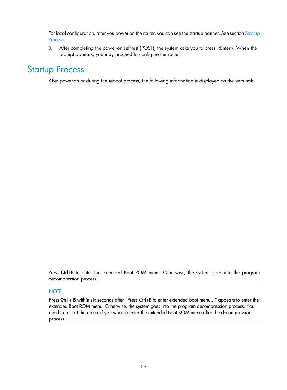 Startup process | H3C Technologies H3C MSR 20-2X[40] User Manual | Page 36 / 77